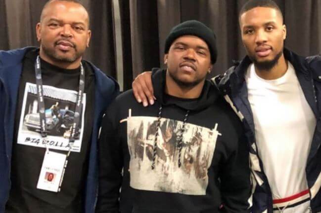 Houston Lillard with his sons Damian Lillard and Houston Lillard.